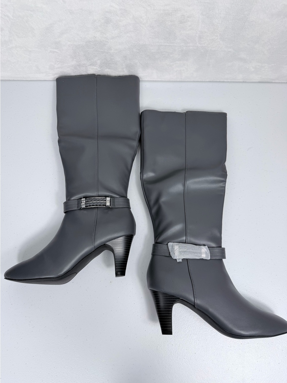 London Fog Womens Event Grey Knee High Heeled Dress Boots Size 8.5 M New HL6034